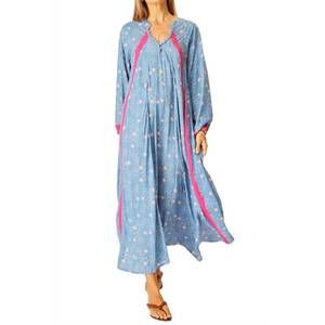 Natalie Martin Blue and Pink Maxi Dress